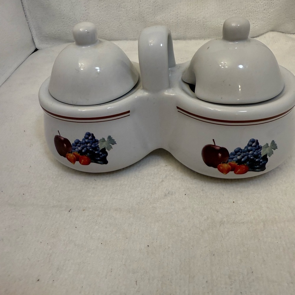 Vintage Houston Harvest Double Jam or Jelly Pot